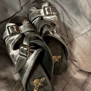 Freebird by Steven Metallic Black Sandals